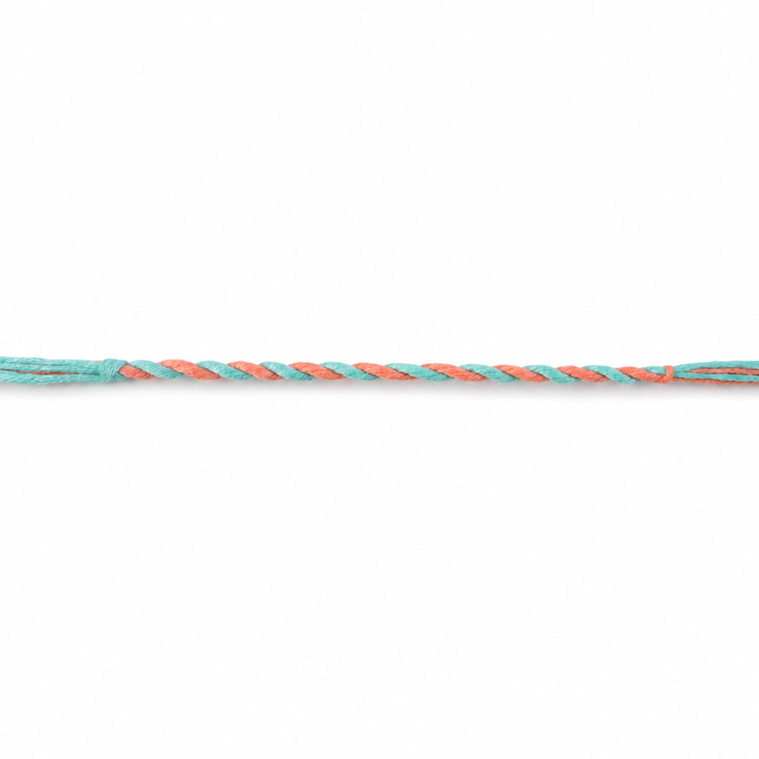 Peach-Turquoise Twisted Cord Rakhi with Beadless Pastel Design