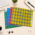 Check Print Document Bag Envelope File Folder with Snap Button for A4 Papers (1 Pc, Mix Colour)