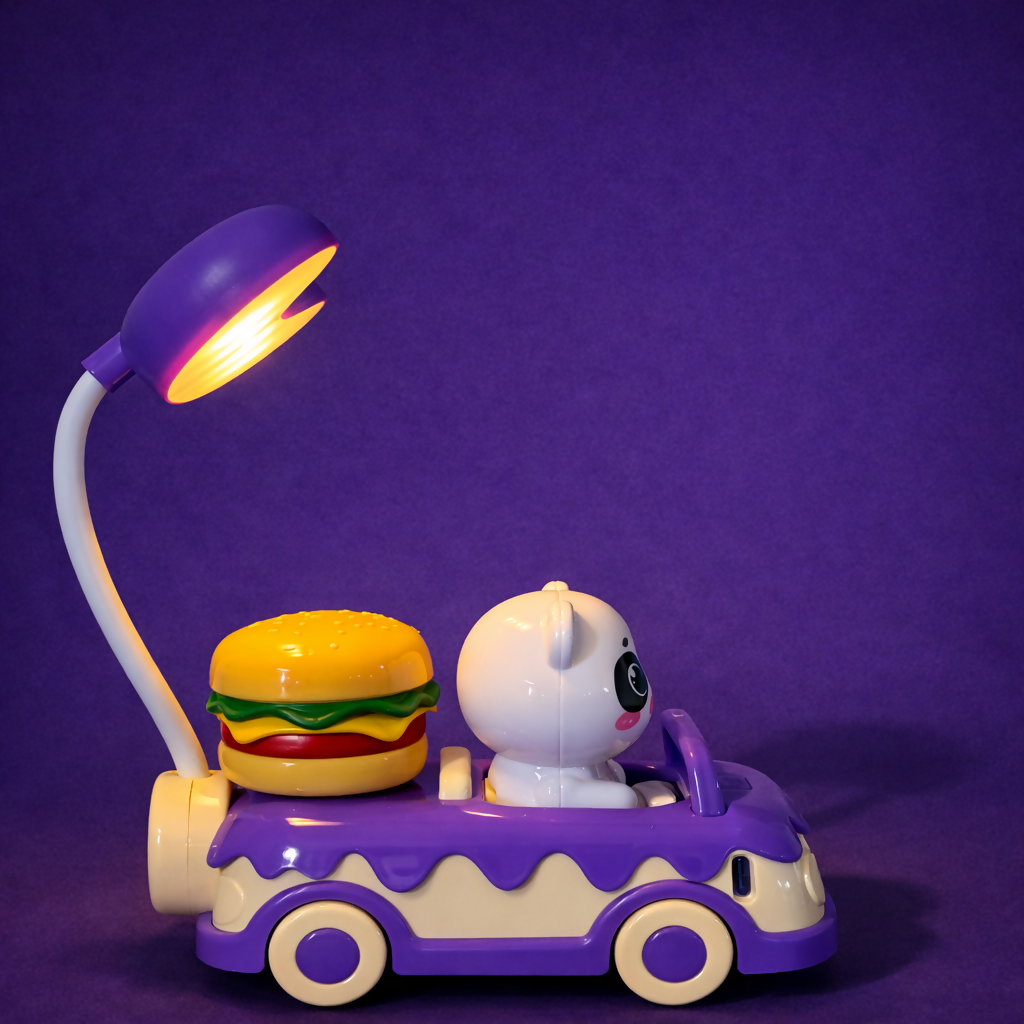Cute Panda Car Desk Lamp with Flexible Neck LED Night Light for Kids Room