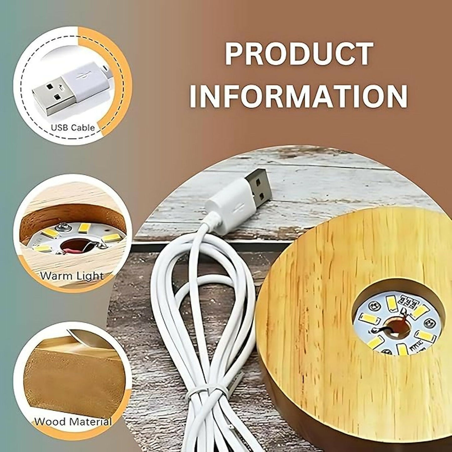 Lord Shiva 3D Crystal Ball Night Lamp with Wooden LED Base for Home Decor