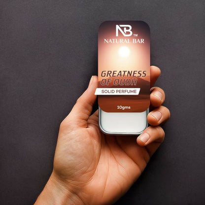 Natural Bar Greatness Of Oud Solid Perfume| Alcohol Free Cologne for Men & Women | Strong & Lasting Fragrance | Gifting Set for Him & Her