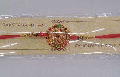 Circular Rakhi with Multicolor Accents, Elegant Raksha Bandhan Gift (10pcs)