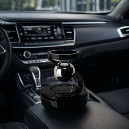 Car air freshener diffuser showing magnetic levitation feature