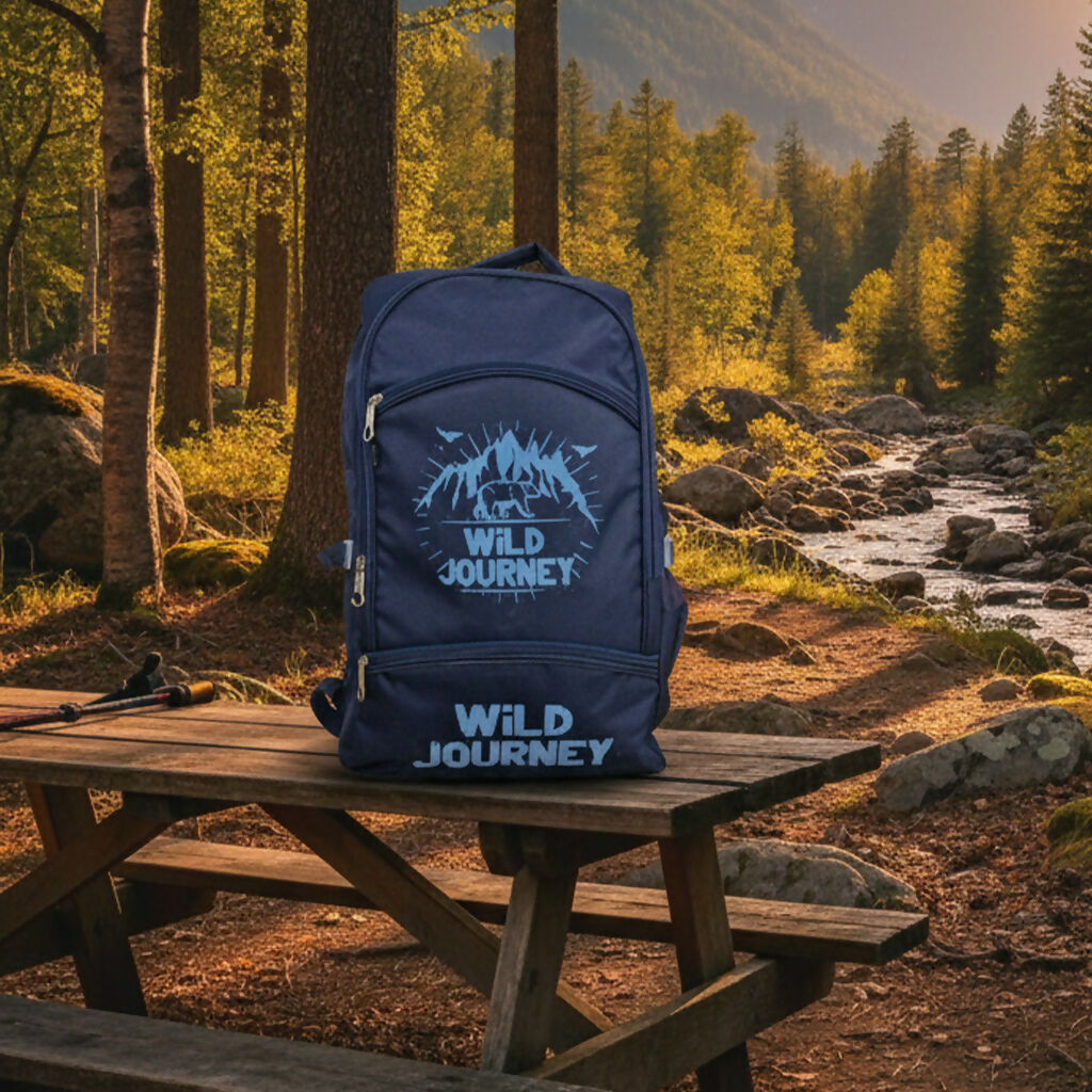 Wild Journey Durable Multicolor Trekking Backpack - 40L Trekking bag with, Mountain Bear Logo Rucksack for Camping, Travel & Outdoor Adventures