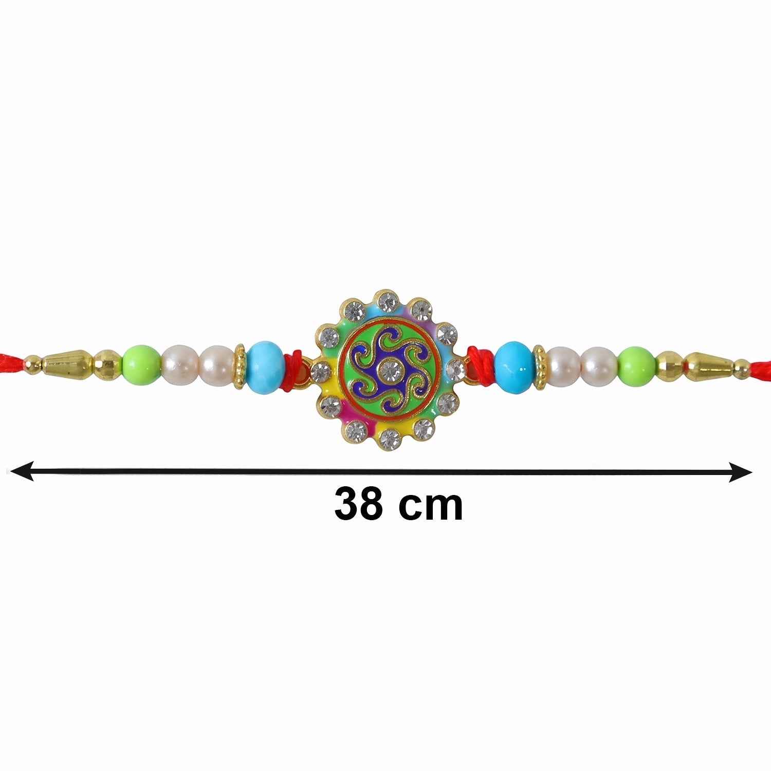 Rakhi Vibrant Multicolor Floral Swirl Design for Raksha Bandhan (5pcs)
