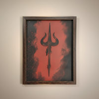 Mahadev Trishul Wall Art Frame – Minimalist Lord Shiva Trident Decor | Modern Spiritual Wall Art for Living Room, Meditation & Pooja Room