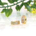 Gold Plated Multicolored CZ Huggie Hoop Earrings – Elegant Set of 2