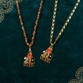 Shiva Trishul Pendant Chain with Rudraksha Mala – Spiritual Protection