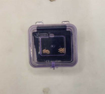 Rose Gold Plated Butterfly Stud Earrings with Sparkling AD for women and girls