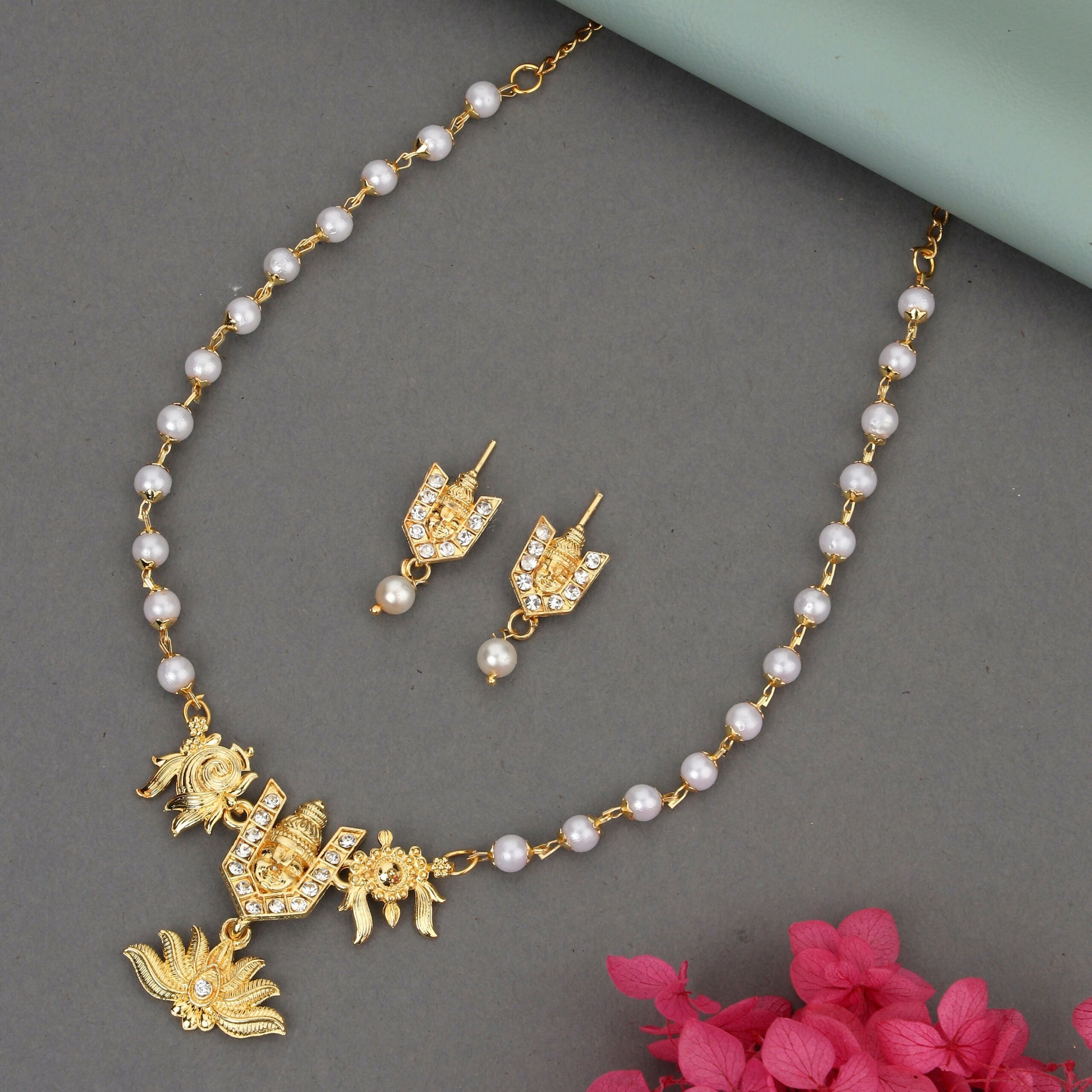 Romantic Rose Gold Ruby Red Crystal Heart Choker Set