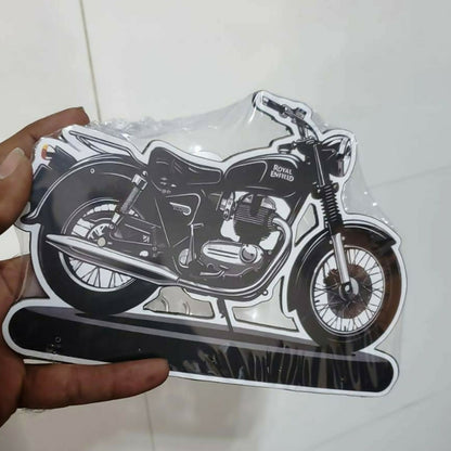 Bike Design Royal Enfield Style Wooden Key Holder with 5 Hooks