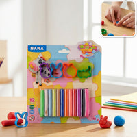 Kids Modelling Clay Set with 12 Colors & Shape Cutters Creative Learning Activity Toy Kit