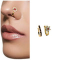 Gold Tone Clip-On Nose Rings – Set of 3 Cubic Zirconia Cuffs