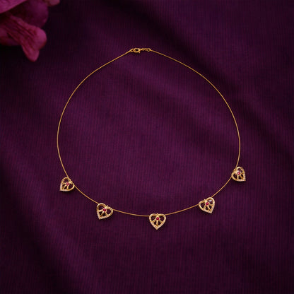 Love Drop Heart Necklace Elegant Ruby Heart Pendant Necklace for Women