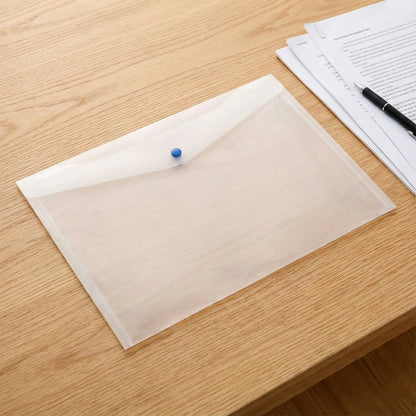 Single Pocket Button Closure Transparent Document File Folder – MIx Colour