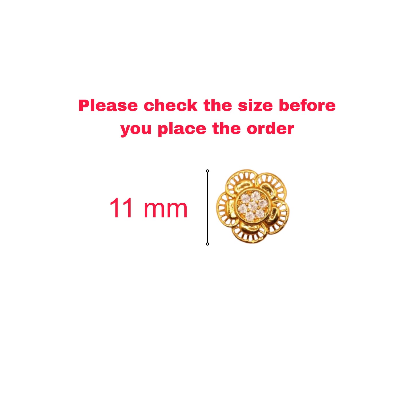 Gold-Plated Layered Flower Stud Earrings with AD for women & girls