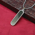 Black Enamel Chain Pendant – Sleek Modern Men's Jewelry