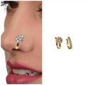 Non-Pierced CZ Crystal Clip-On Nose Ring – Elegant Nath Combo