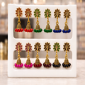 Jhumka Earrings – Colourful floral design with lightweight comfort