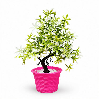 Artificial Bonsai Flower Tree Decorative Pink Pot Home Office Table Centerpiece Decor