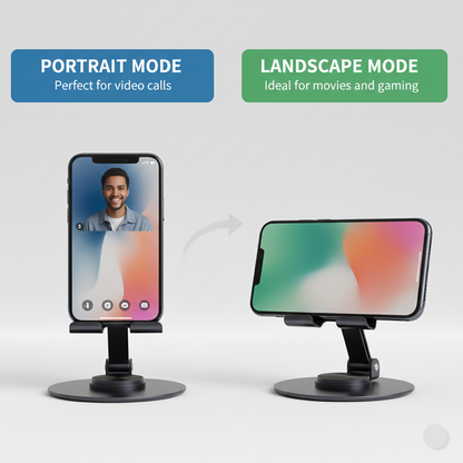 Folded UNITEQ SpinPro mobile and tablet stand compact and portable
