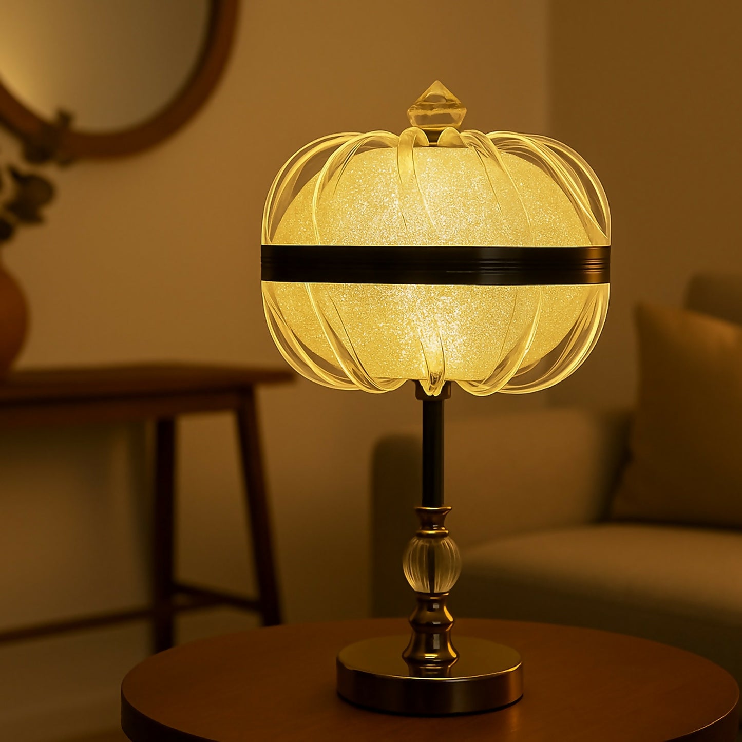 Luxury Bedside Lamp with Metal Stand for Living Room, Bedroom & Office Decoration