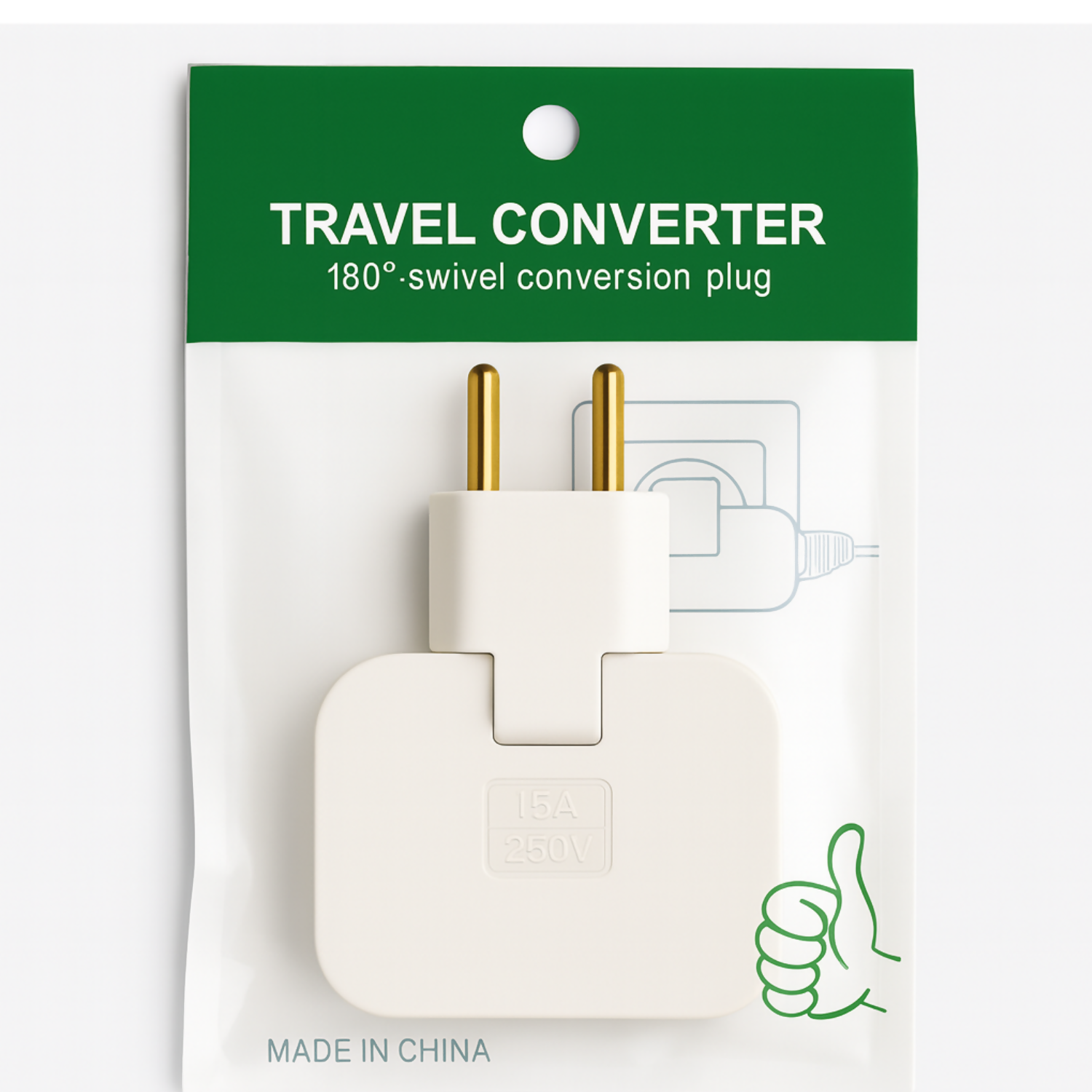 Travel Converter 180° Swivel Plug Universal Power Adapter 16A 250V