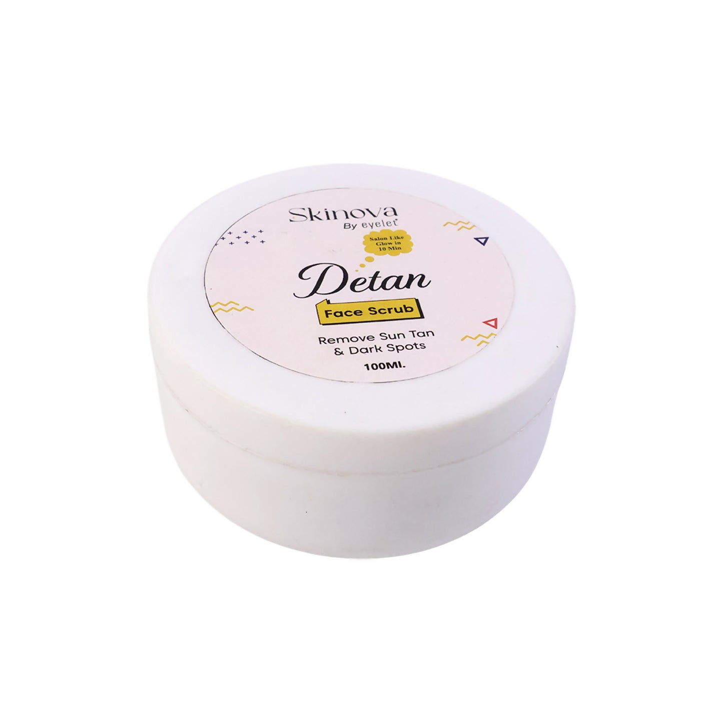 Eyelet Detan Face Scrub used on hand