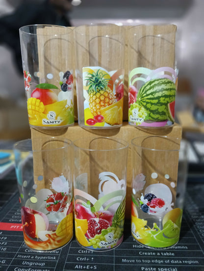 CLASSIC PRINTED GLASS (pack of 6)