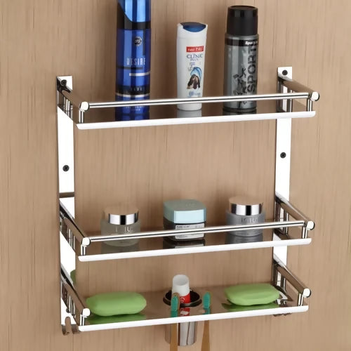 6 in 1 Wall Mounted Storage Shelf Organizer Rack for Bathroom & Kitchen Use