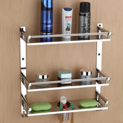 6 in 1 Wall Mounted Storage Shelf Organizer Rack for Bathroom & Kitchen Use