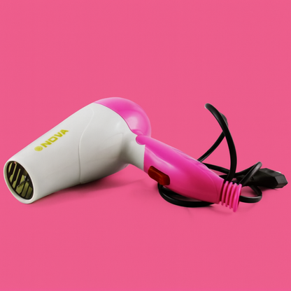 Nova 1000W Foldable Hair Dryer with Hot & Cold Air – Compact Travel Dryer