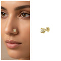 Gold Plated Clover Nosepin Stud – Elegant Flat-Back Design