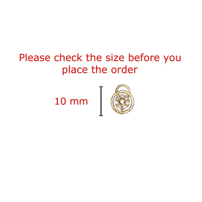 Dainty Gold Lock & Key Stud Earrings with AD for women & girls