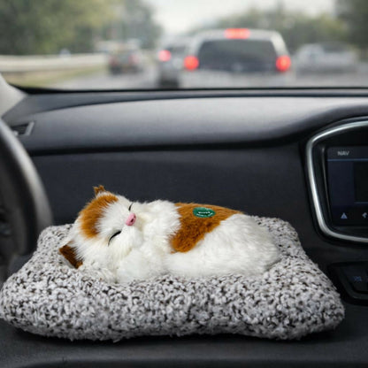Sleeping Cat Car Dashboard Decor Cute Soft Toy for Home & Office
