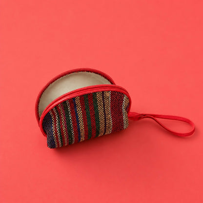 Ethnic print coin pouch with colorful design