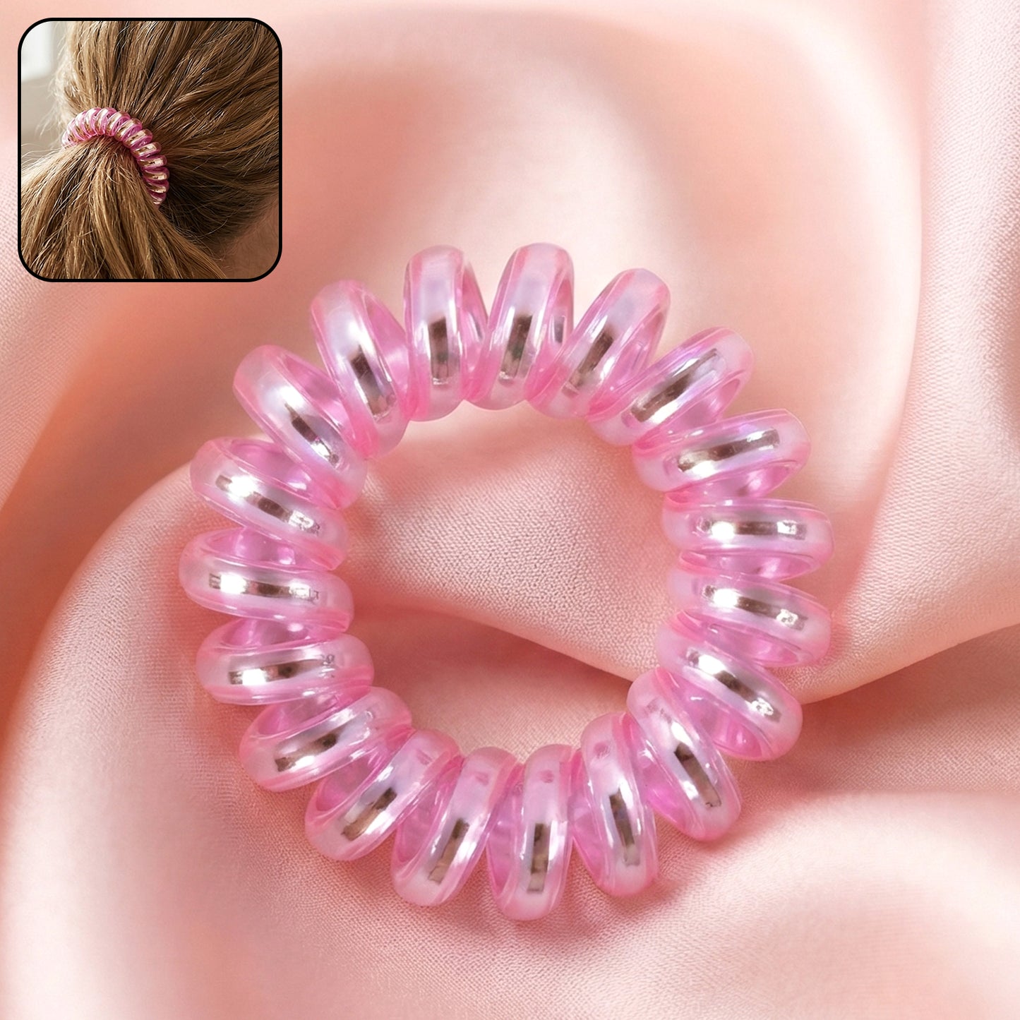 Soft stretchable spiral coil hair band in mix colors