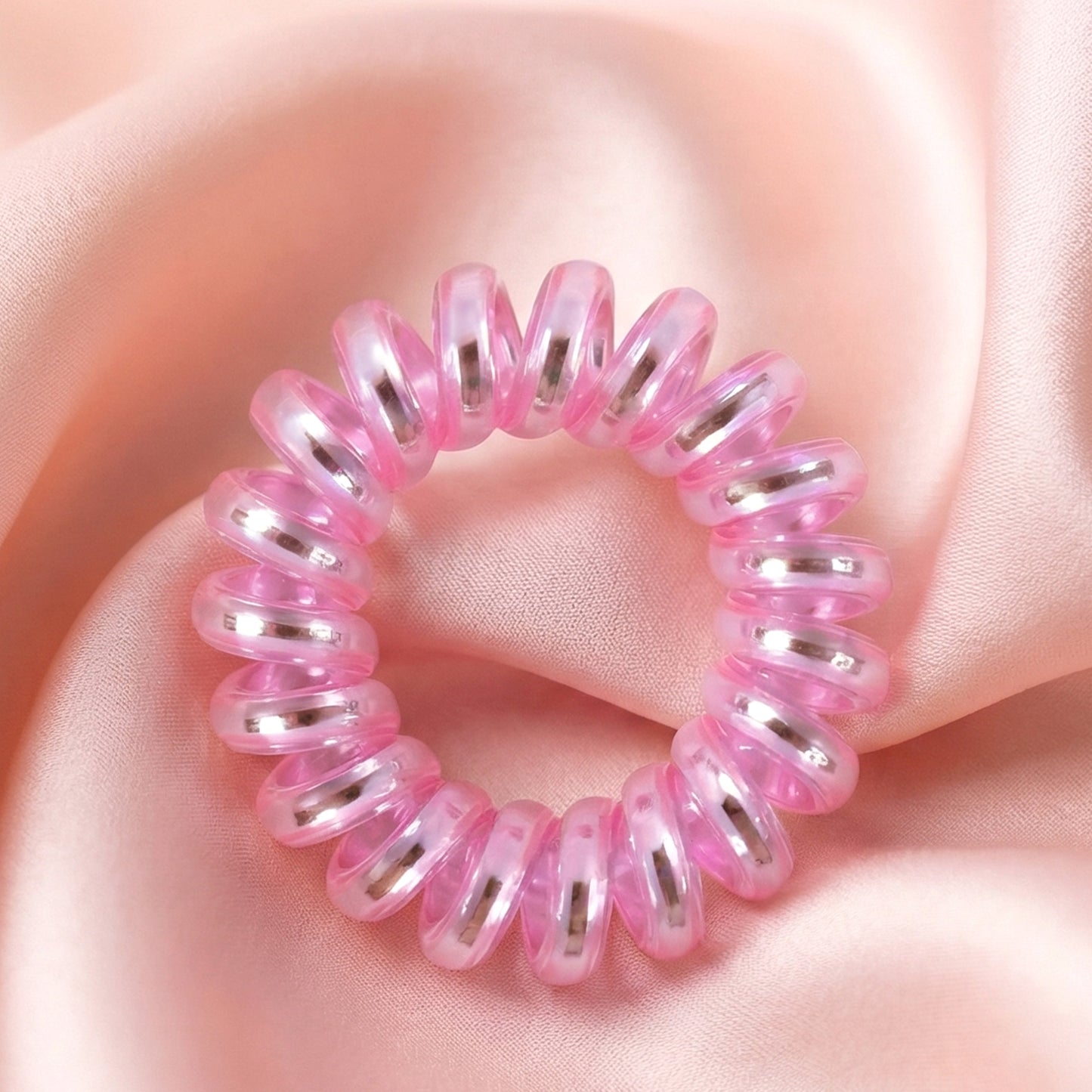 Ponytail holder spiral coil hair band in mixed colors