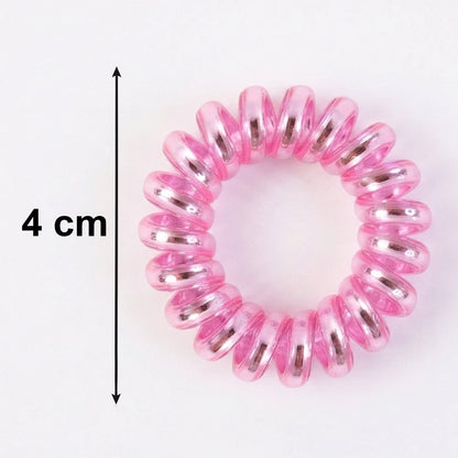 Spiral coil hair band showing stretchable design
