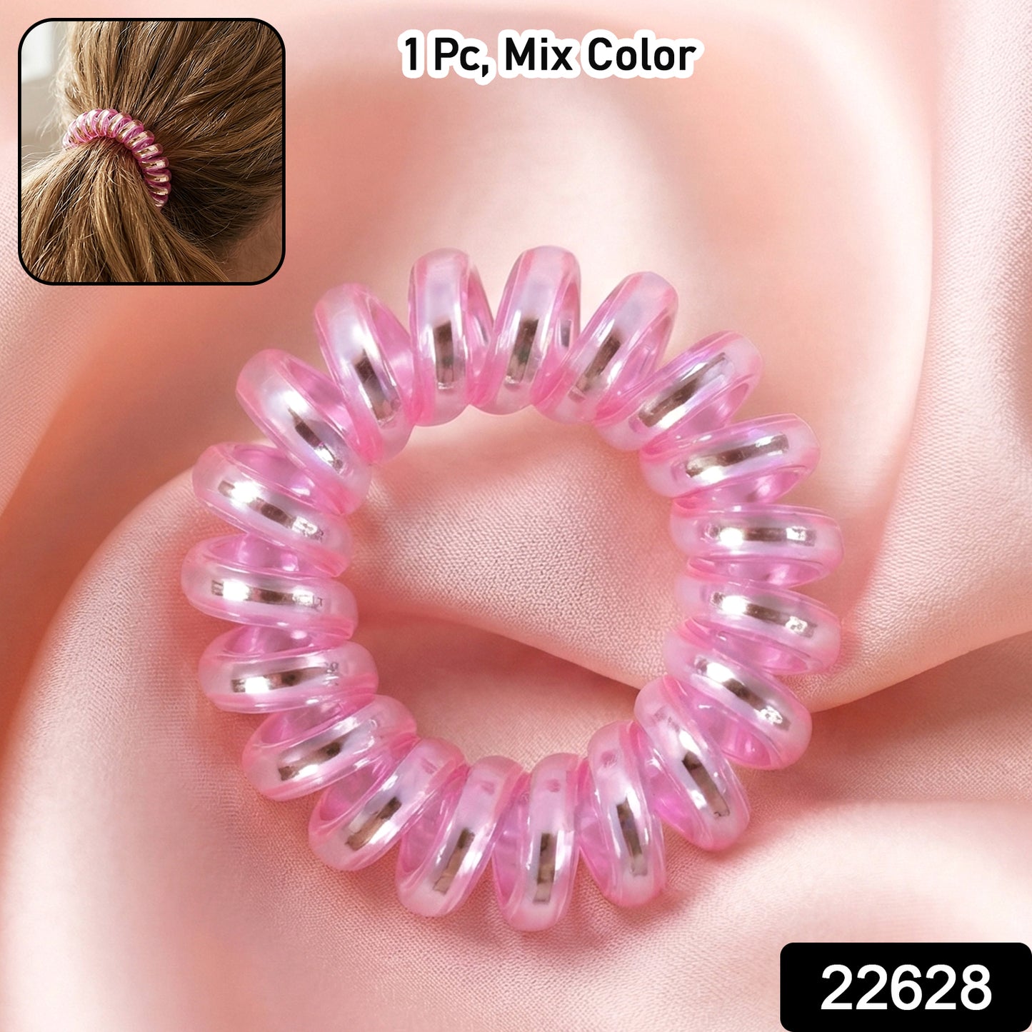 Colorful telephone wire style spiral hair band