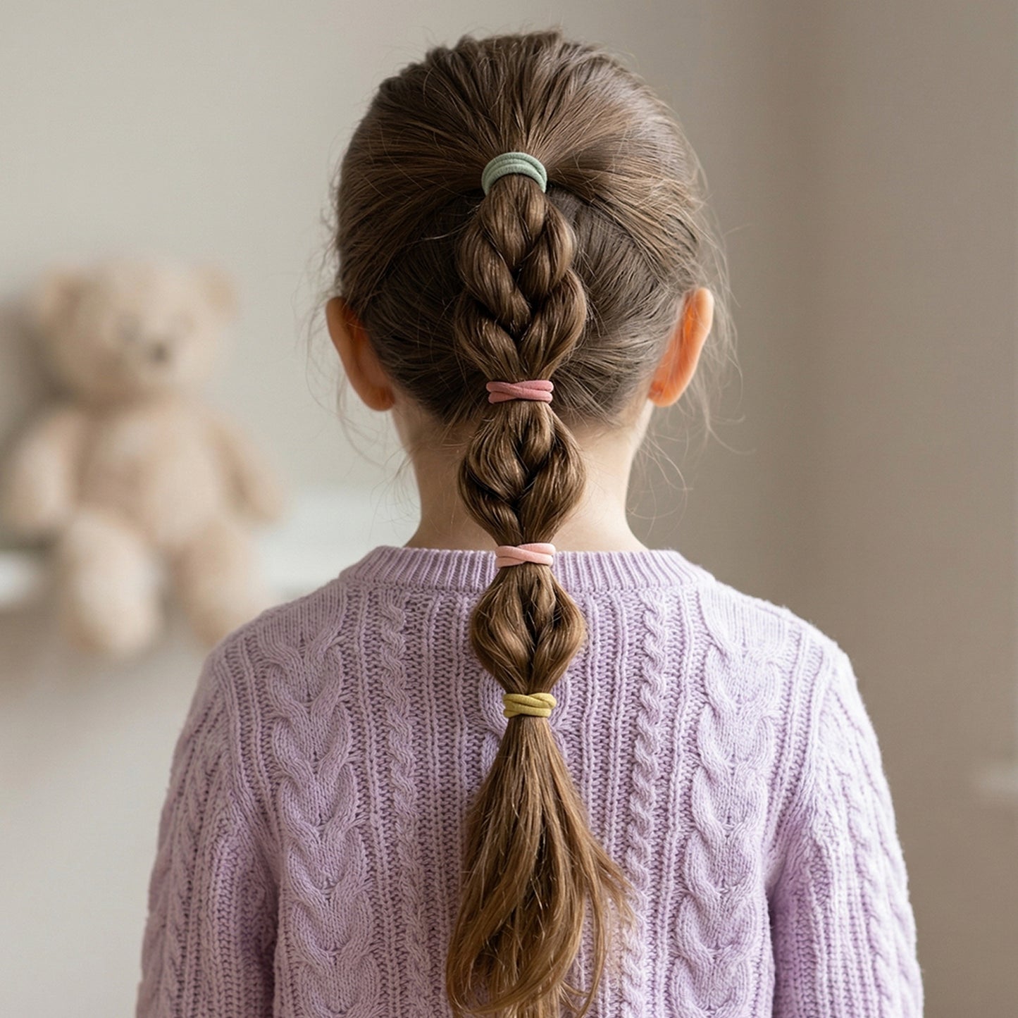 Various neutral tone elastic hair bands