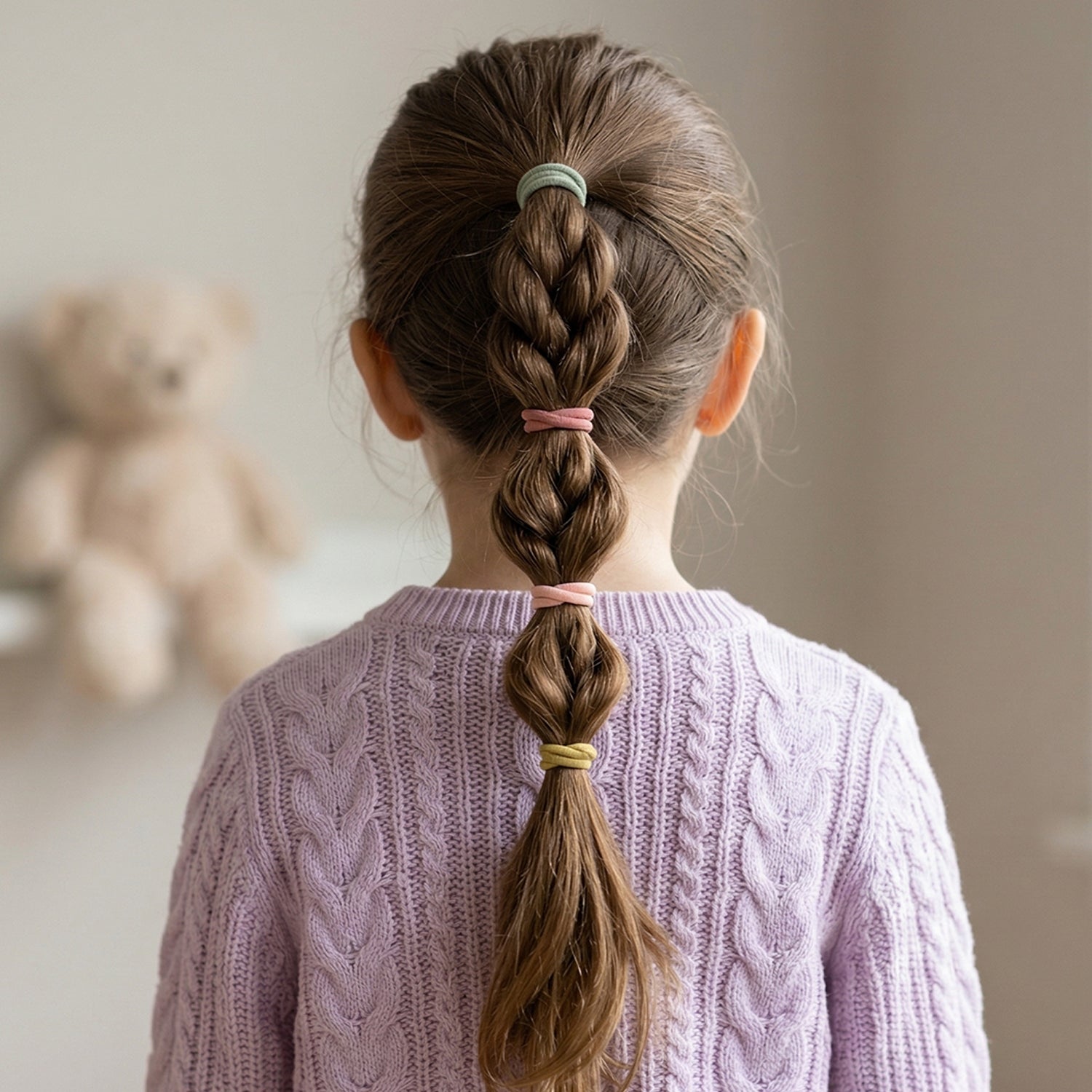 Various neutral tone elastic hair bands