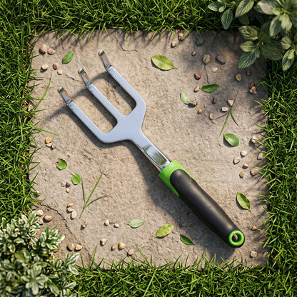 3 Prong Garden Hand Cultivator Fork Stainless Steel Tool Ergonomic Handle (1 Pc)
