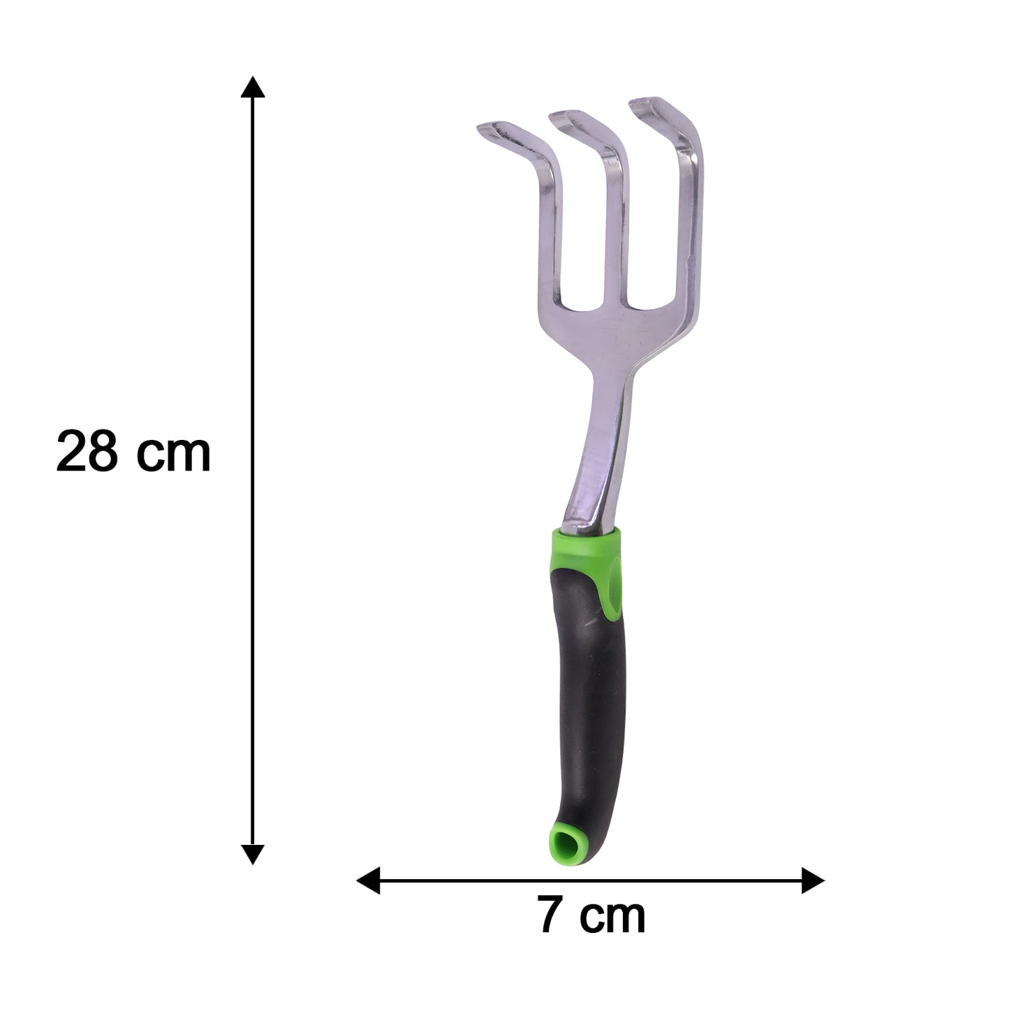 3 Prong Garden Hand Cultivator Fork Stainless Steel Tool Ergonomic Handle (1 Pc)
