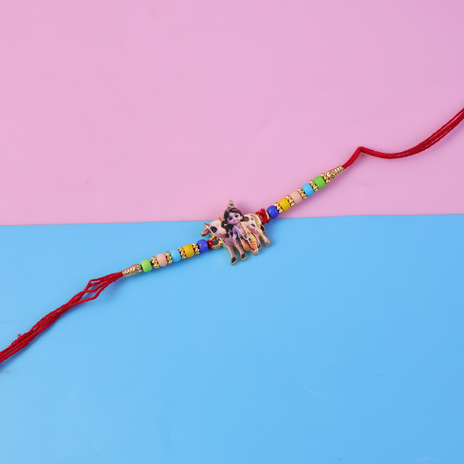 Lord Krishna Rakhi Spiritual Design for Raksha Bandhan (5pcs)