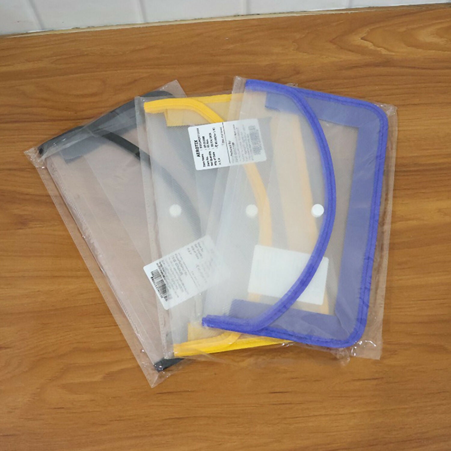 Transparent Document Folder with Button Closure – Multicolour(1 Piece)