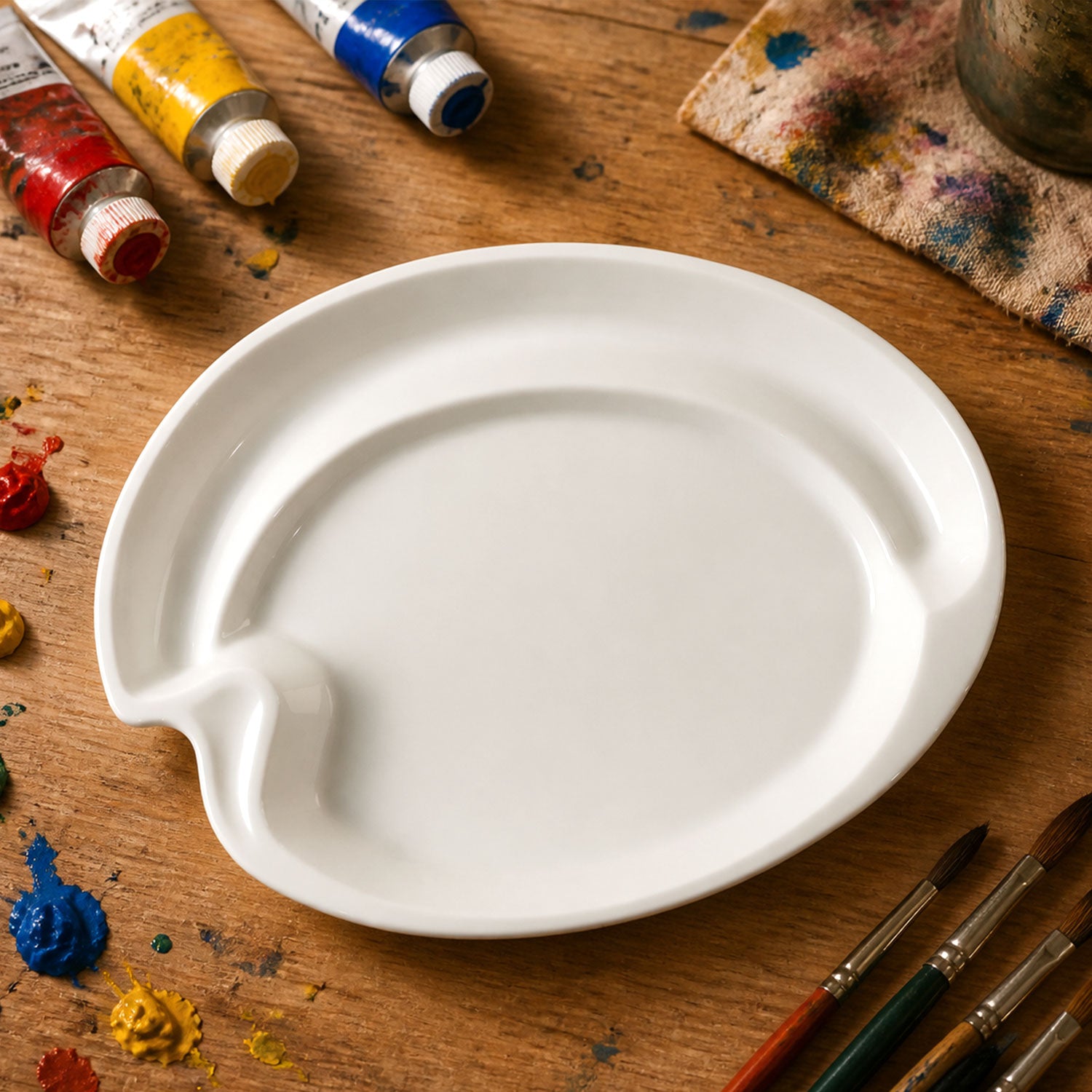 Easy Peel Small Colour Mixing Plate Oval Paint Palette for Kids, Artists & Students