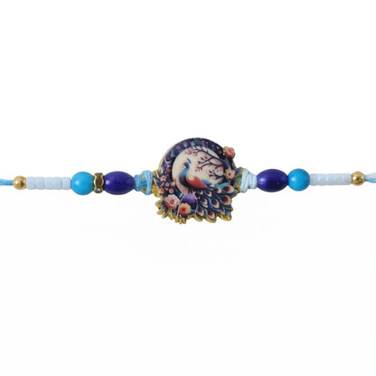 Rakhi Royal Mughal Peacock Designer Charm for Brother (5pcs)