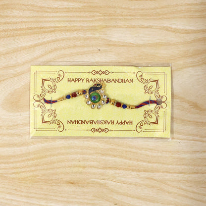 Peacock Feather Rakhi Lightweight Festive Charm (5pcs)