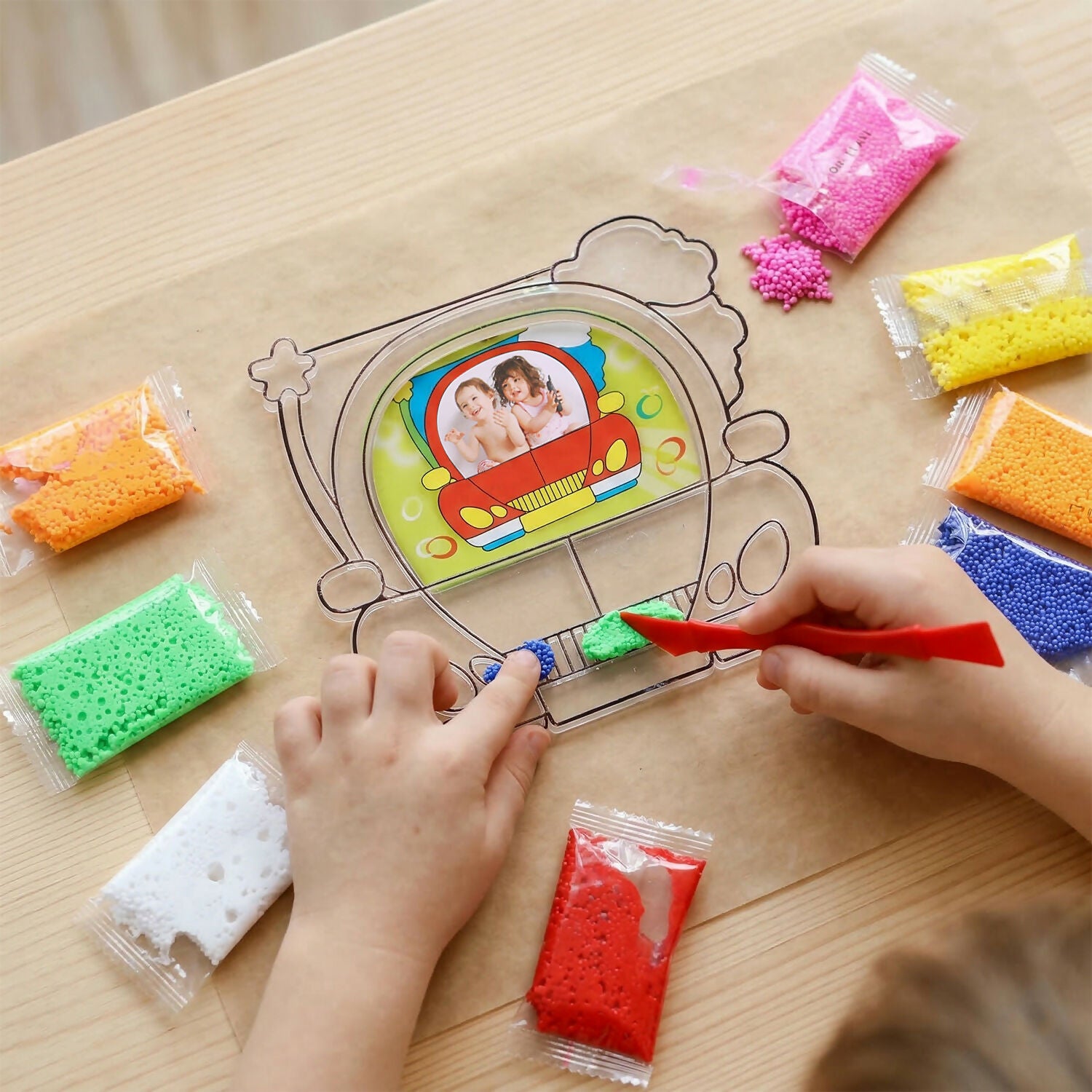 NARA Fancy Frame Foam Clay Art Kit Mix Design – DIY Photo Frame Craft Set for Kids Creative Activity (1 Pc)